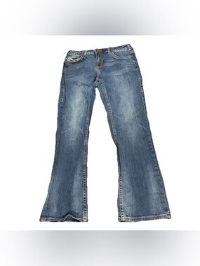 Cowgirl Tuff Don't Fence Me In Jeans Womens Bootcut Medium Wash Fits 33x31